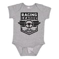 thumbnail image 1 of Inktastic Racing League with Race Car Wheel and Wings Boys or Girls Baby Bodysuit, 1 of 5