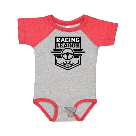 Inktastic Racing League with Race Car Wheel and Wings Boys or Girls Baby Bodysuit