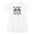thumbnail image 1 of Inktastic Racing My Daddy is Faster Girls Toddler Dress, 1 of 5