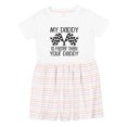 thumbnail image 1 of Inktastic Racing My Daddy is Faster Girls Toddler Dress, 1 of 5