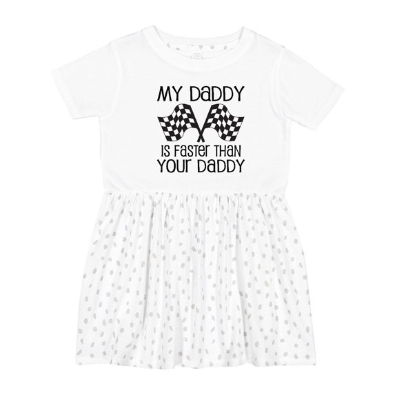 Inktastic Racing My Daddy is Faster Girls Toddler Dress