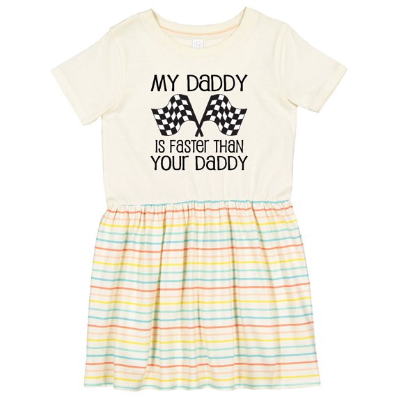 Inktastic Racing My Daddy is Faster Girls Toddler Dress