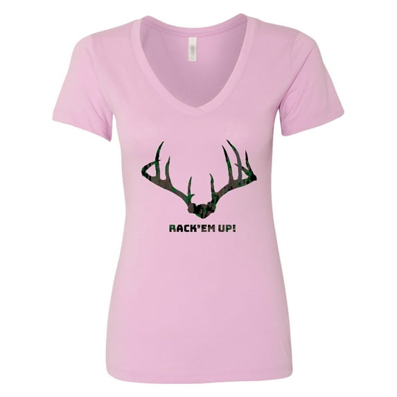 Inktastic Rack 'em Up in Camo Women's V-Neck T-Shirt