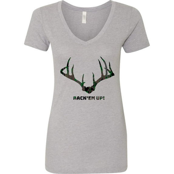 Inktastic Rack 'em Up in Camo Women's V-Neck T-Shirt