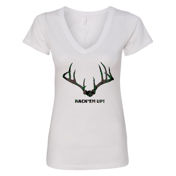 Inktastic Rack 'em Up in Camo Women's V-Neck T-Shirt