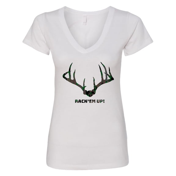 Inktastic Rack 'em Up in Camo Women's V-Neck T-Shirt