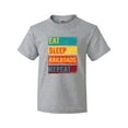 thumbnail image 1 of Inktastic Railroading Train Lover Eat Sleep Railroads Repeat Youth T-Shirt, 1 of 5
