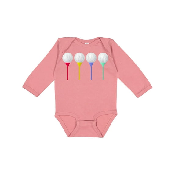Inktastic Rainbow Golf Tees Boys or Girls Long Sleeve Baby Bodysuit