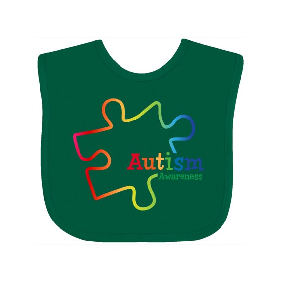 Inktastic Rainbow Gradient Autism Boys or Girls Baby Bib