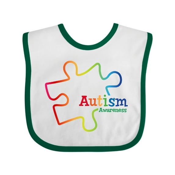Inktastic Rainbow Gradient Autism Boys or Girls Baby Bib