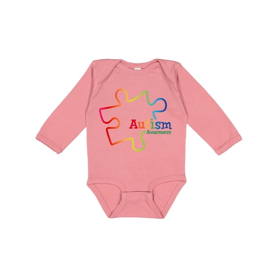 Inktastic Rainbow Gradient Autism Boys or Girls Long Sleeve Baby Bodysuit