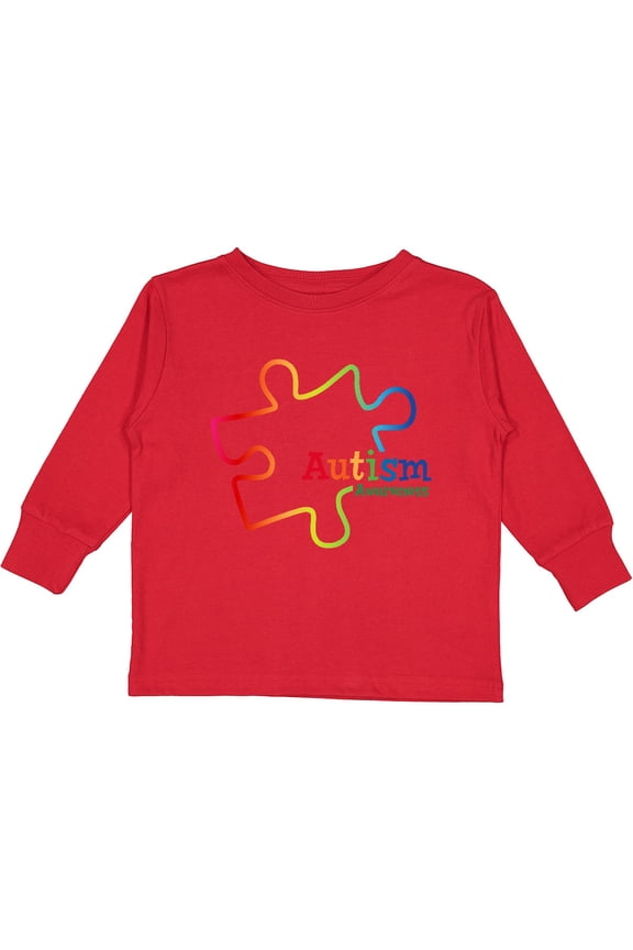 Rainbow Gradient Autism Boys or Girls Long Sleeve Toddler T-Shirt
