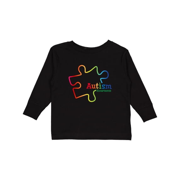 Inktastic Rainbow Gradient Autism Boys or Girls Long Sleeve Toddler T-Shirt