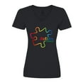 thumbnail image 1 of Inktastic Rainbow Gradient Autism Women's V-Neck T-Shirt, 1 of 5