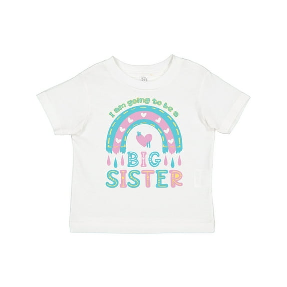 Inktastic Rainbow Hearts I Am Going to Be a Big Sister Girls Toddler T-Shirt