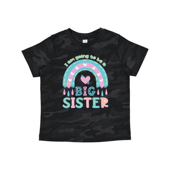 Inktastic Rainbow Hearts I Am Going to Be a Big Sister Girls Toddler T-Shirt