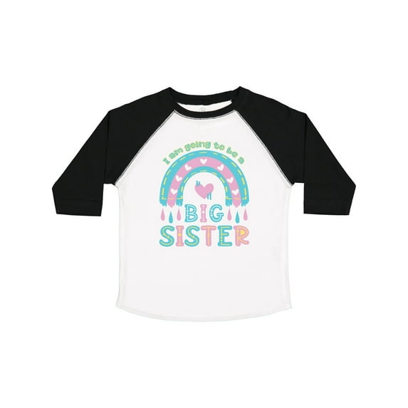 Inktastic Rainbow Hearts I Am Going to Be a Big Sister Girls Toddler T-Shirt