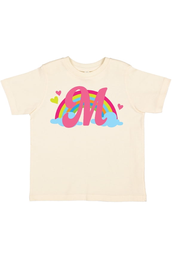 Rainbow Letter M Monogram Girls Toddler T-Shirt