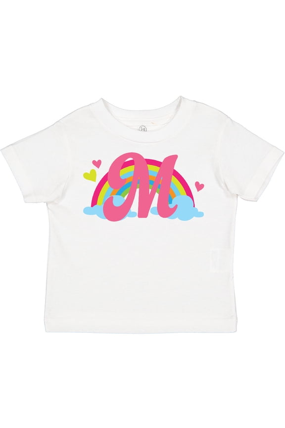 Rainbow Letter M Monogram Girls Toddler T-Shirt