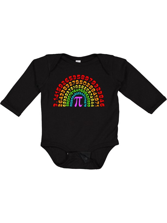Rainbow Pi for Pi Day Boys or Girls Long Sleeve Baby Bodysuit