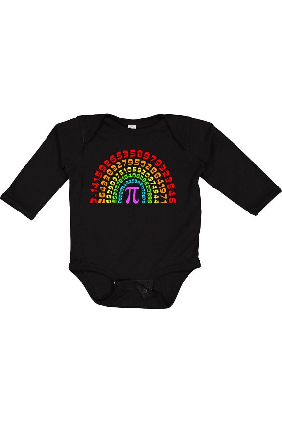 Rainbow Pi for Pi Day Boys or Girls Long Sleeve Baby Bodysuit