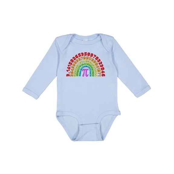 Inktastic Rainbow Pi for Pi Day Boys or Girls Long Sleeve Baby Bodysuit
