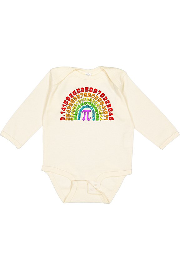 Rainbow Pi for Pi Day Boys or Girls Long Sleeve Baby Bodysuit
