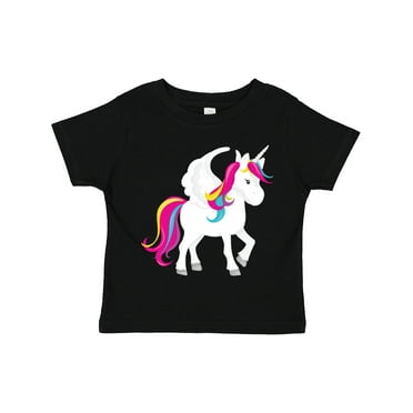 Inktastic Rainbow Unicorn with Wings Girls Toddler T-Shirt