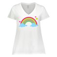 thumbnail image 1 of Inktastic Rainbow Women's Plus Size V-Neck T-Shirt, 1 of 5