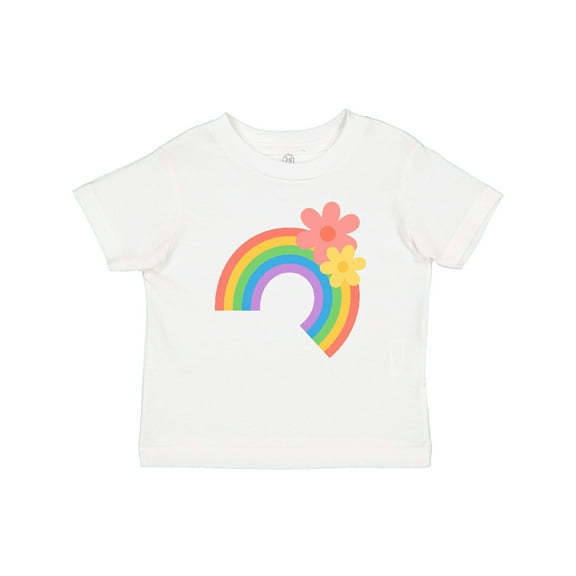 Inktastic Rainbow and Flowers Girls Baby T-Shirt