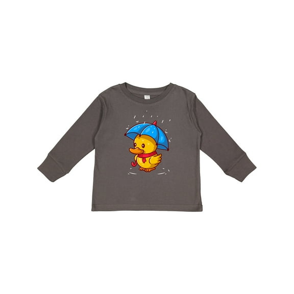Inktastic Rainy Ducky Boys or Girls Long Sleeve Toddler T-Shirt