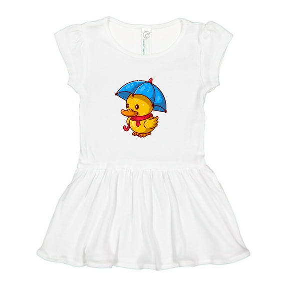 Inktastic Rainy Ducky Girls Baby Dress