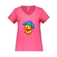 thumbnail image 1 of Inktastic Rainy Ducky Women's Plus Size V-Neck T-Shirt, 1 of 4