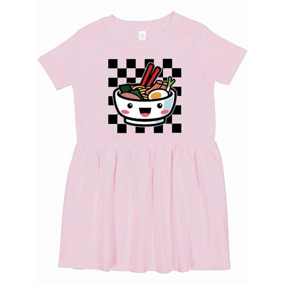 Inktastic Ramen Lover Checkered Girls Toddler Dress