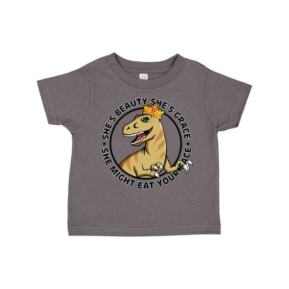 Inktastic Raptor Princess She's Beauty and Grace She Might Eat Your Face Girls Toddler T-Shirt