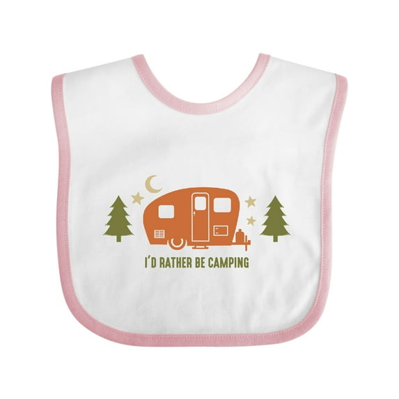 Inktastic Rather Be Camping C3 Boys or Girls Baby Bib