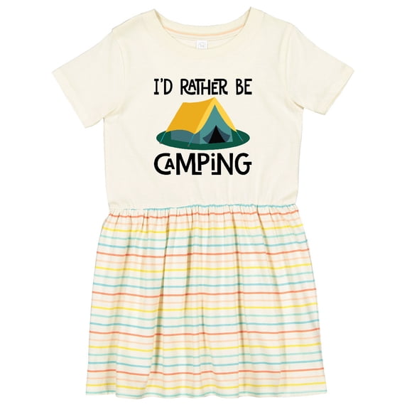 Inktastic Rather Be Camping Girls Toddler Dress