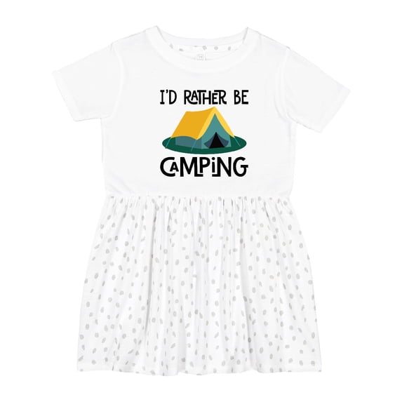 Inktastic Rather Be Camping Girls Toddler Dress