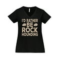 thumbnail image 1 of Inktastic Rather Be Rock Hounding Geology Women's Plus Size V-Neck T-Shirt, 1 of 5