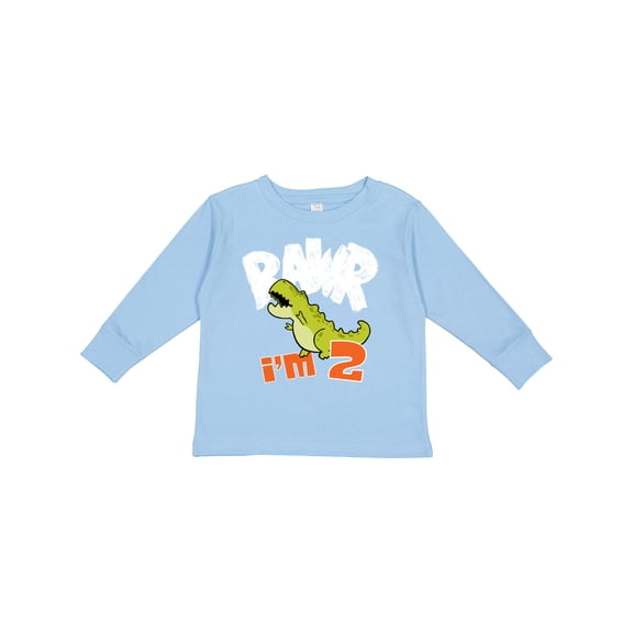 Inktastic Rawr I'm 2 Baby Tyranosaurus Rex Boys or Girls Long Sleeve Toddler T-Shirt