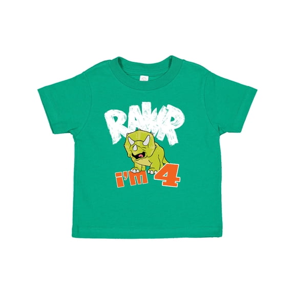Inktastic Rawr I'm 4 Baby Triceratops Boys or Girls Toddler T-Shirt
