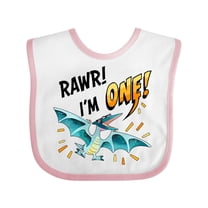 Inktastic Rawr I'm One Birthday Pterodactyl Dino Boys or Girls Baby Bib