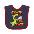 thumbnail image 1 of Inktastic Rawr I'm Two Dinosaur Boys or Girls Baby Bib, 1 of 4