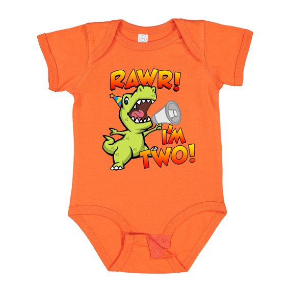 Inktastic Rawr I'm Two Dinosaur Boys or Girls Baby Bodysuit