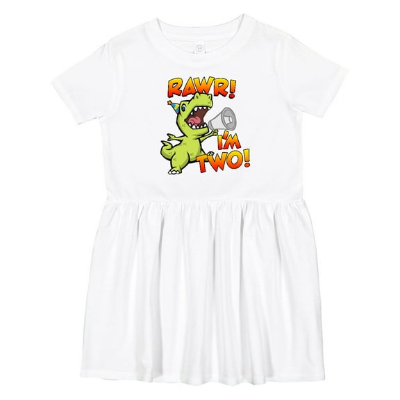 Inktastic Rawr I'm Two Dinosaur Girls Toddler Dress