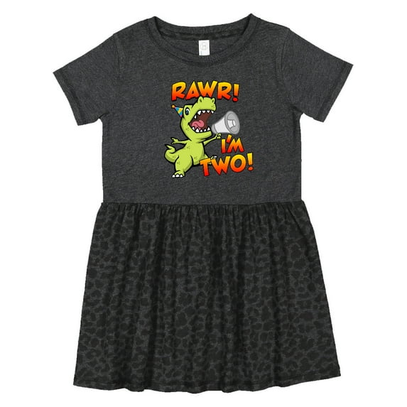 Inktastic Rawr I'm Two Dinosaur Girls Toddler Dress