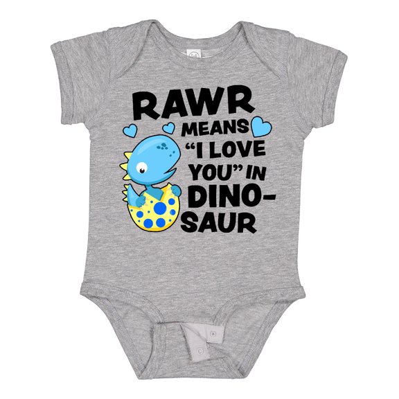 Inktastic Rawr Means I Love You in Dinosaur Valentine Boys or Girls Baby Bodysuit