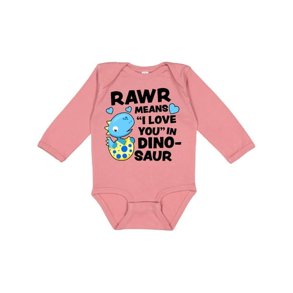 Inktastic Rawr Means I Love You in Dinosaur Valentine Boys or Girls Long Sleeve Baby Bodysuit