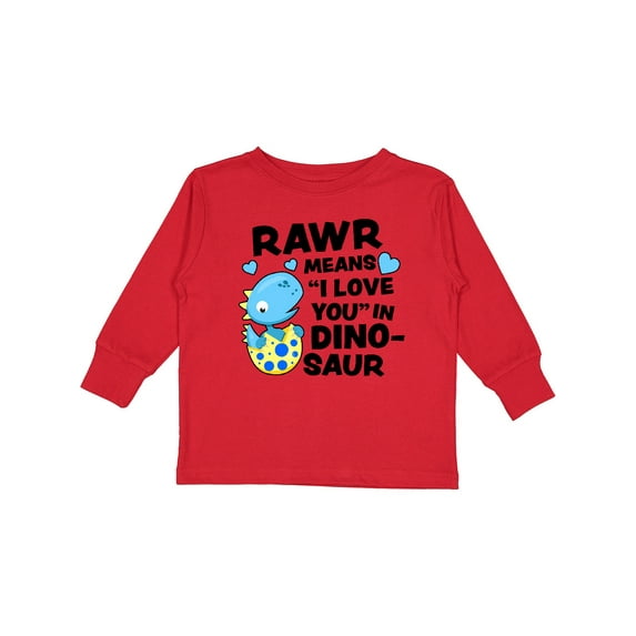 Inktastic Rawr Means I Love You in Dinosaur Valentine Boys or Girls Long Sleeve Toddler T-Shirt