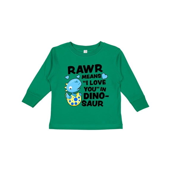 Inktastic Rawr Means I Love You in Dinosaur Valentine Boys or Girls Long Sleeve Toddler T-Shirt